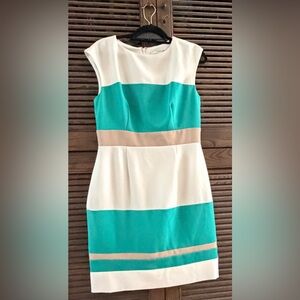 Studio One Teal and Cream Dress